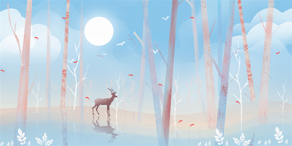 Papier peint animal nordique dans la forêt au printemps