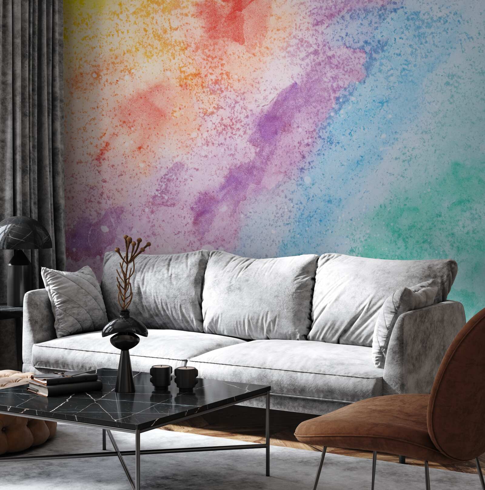 Papier peint sable en couleurs vives