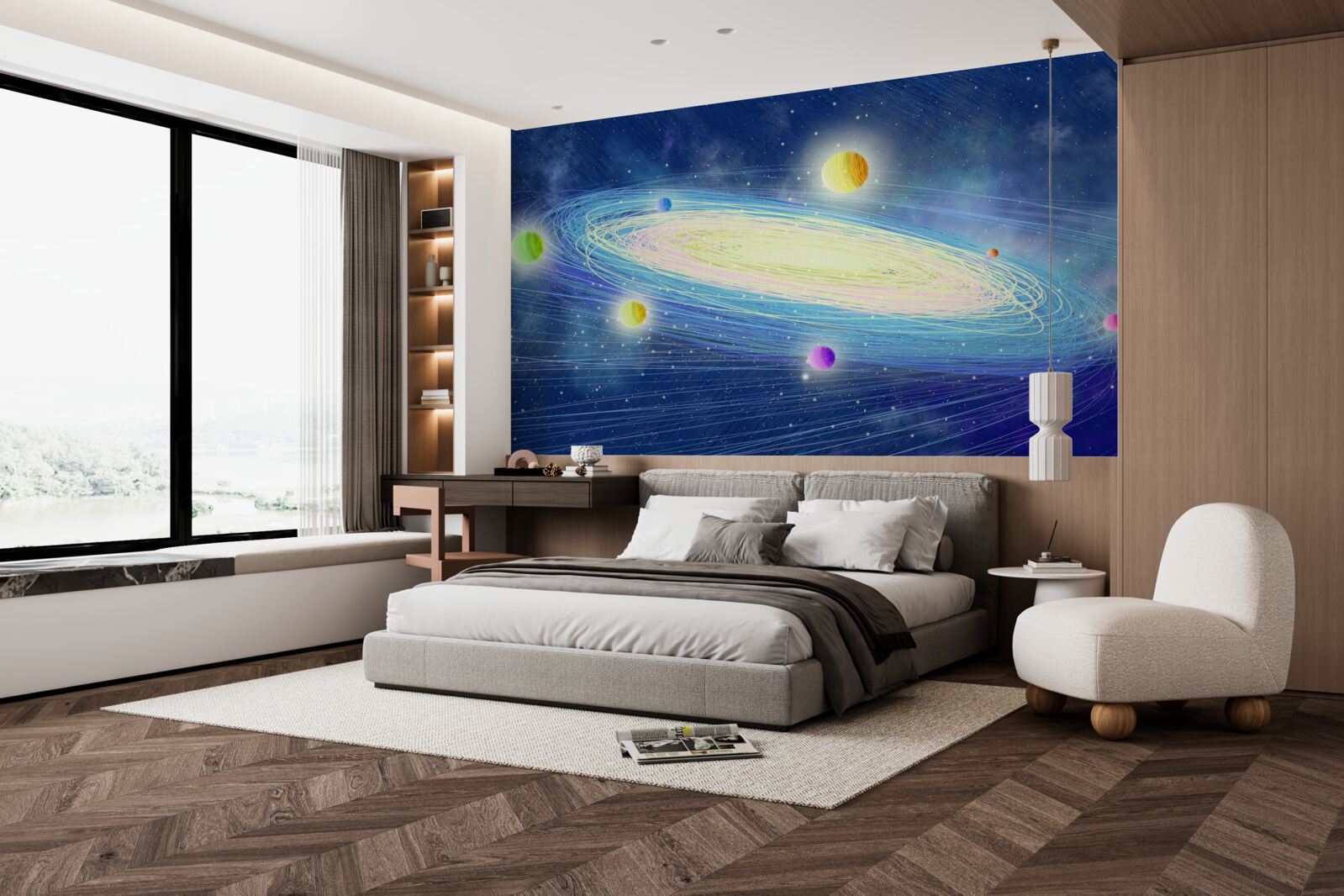 Papier peint la révolution des planètes autour de l'étoile que nous appelons le soleil