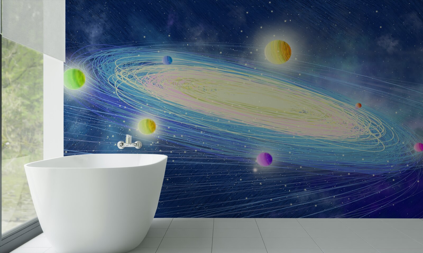 Papier peint la révolution des planètes autour de l'étoile que nous appelons le soleil