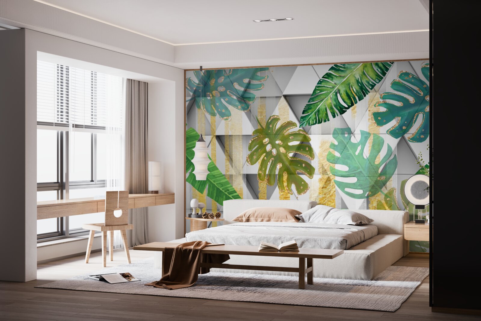 Papier peint diversité des feuillages tropicaux