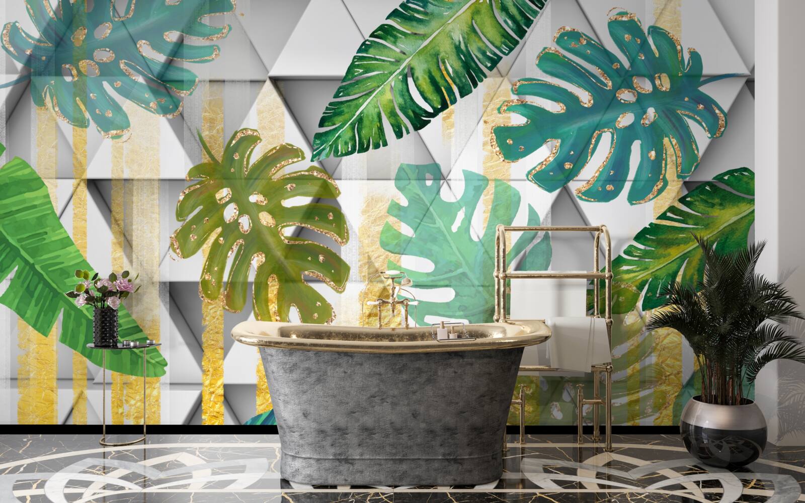 Papier peint diversité des feuillages tropicaux