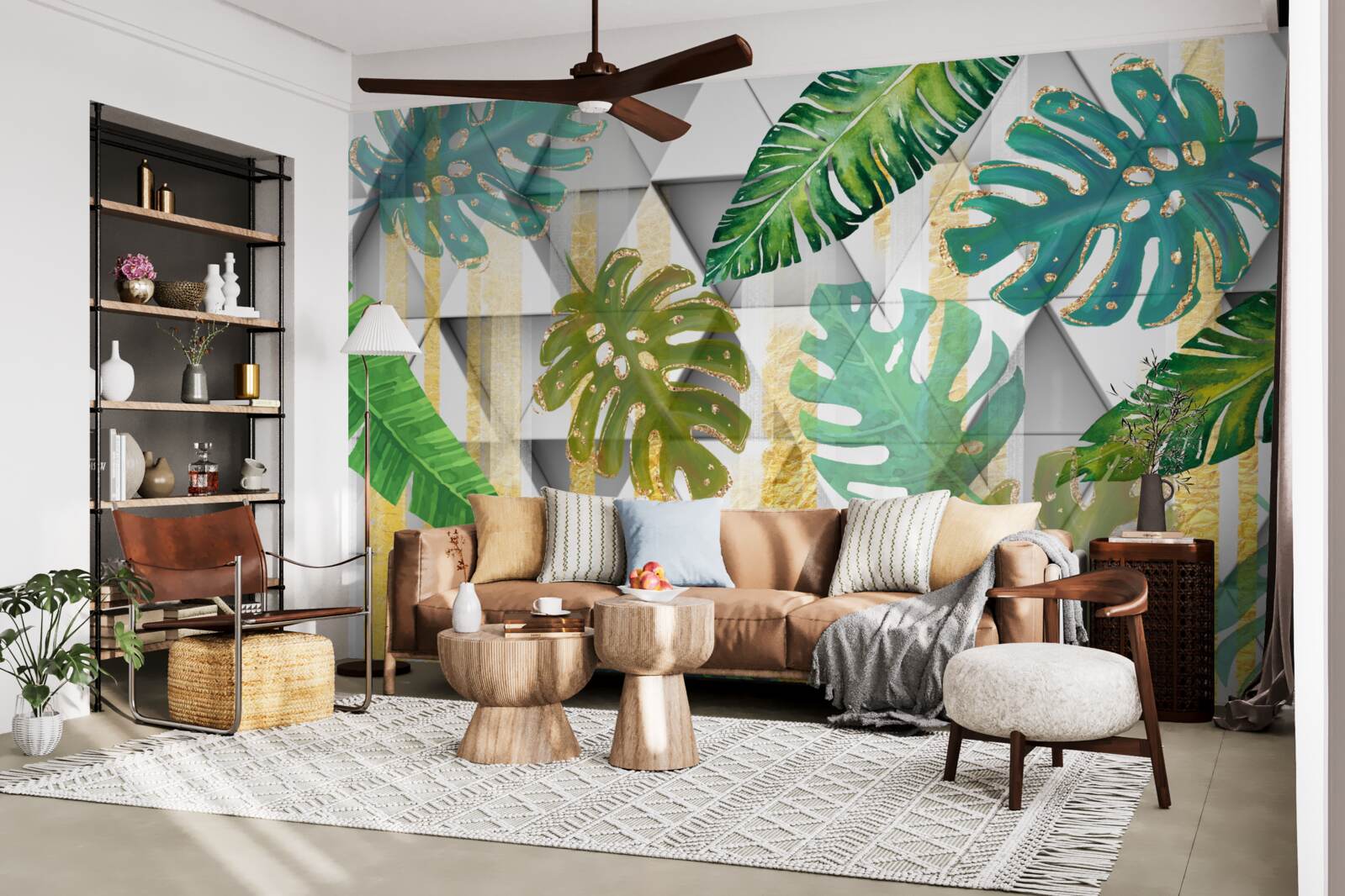 Papier peint diversité des feuillages tropicaux