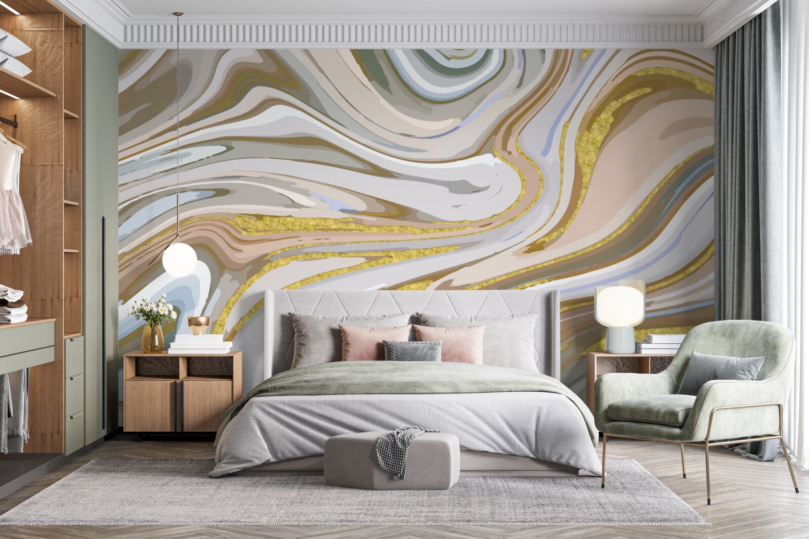 Papier peint Combinaison de grains de sable lors d'une tempête