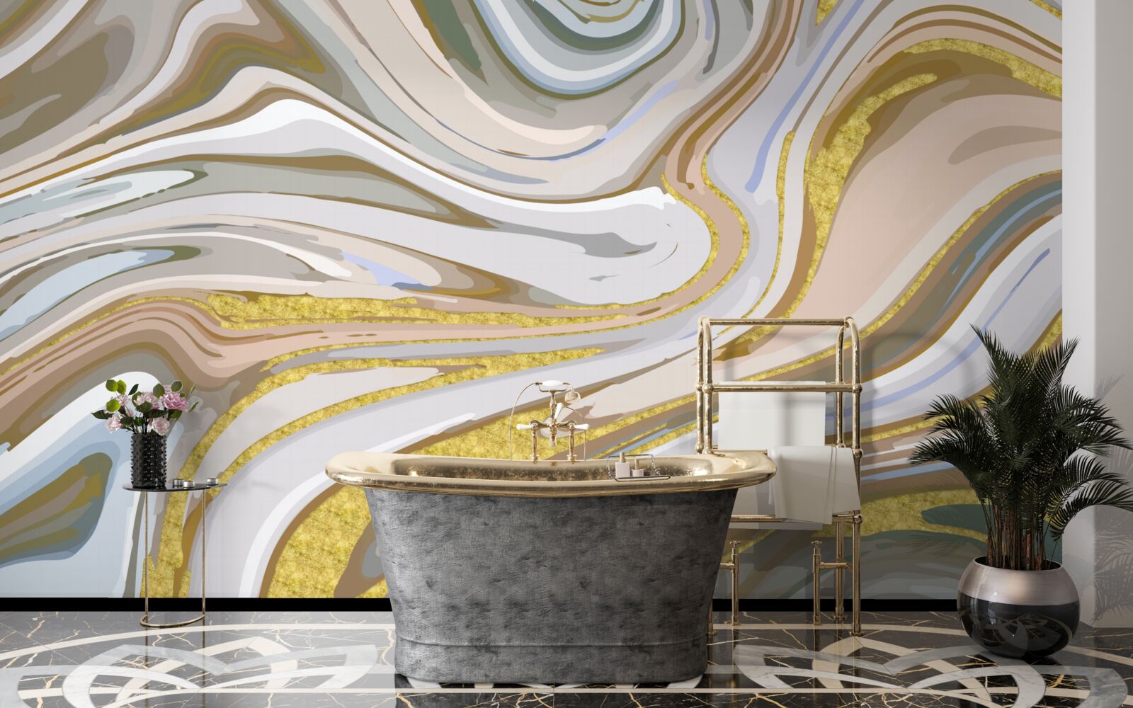 Papier peint Combinaison de grains de sable lors d'une tempête