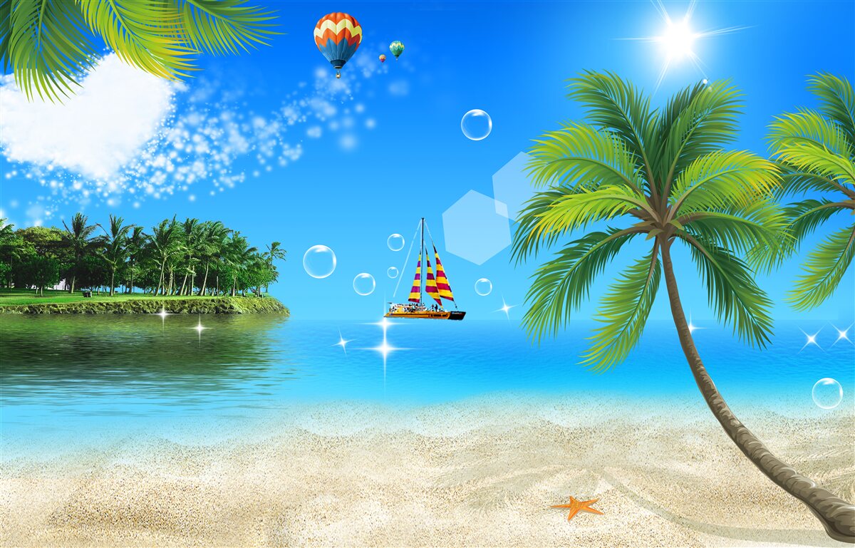 Papier peint vue sur la mer et le littoral