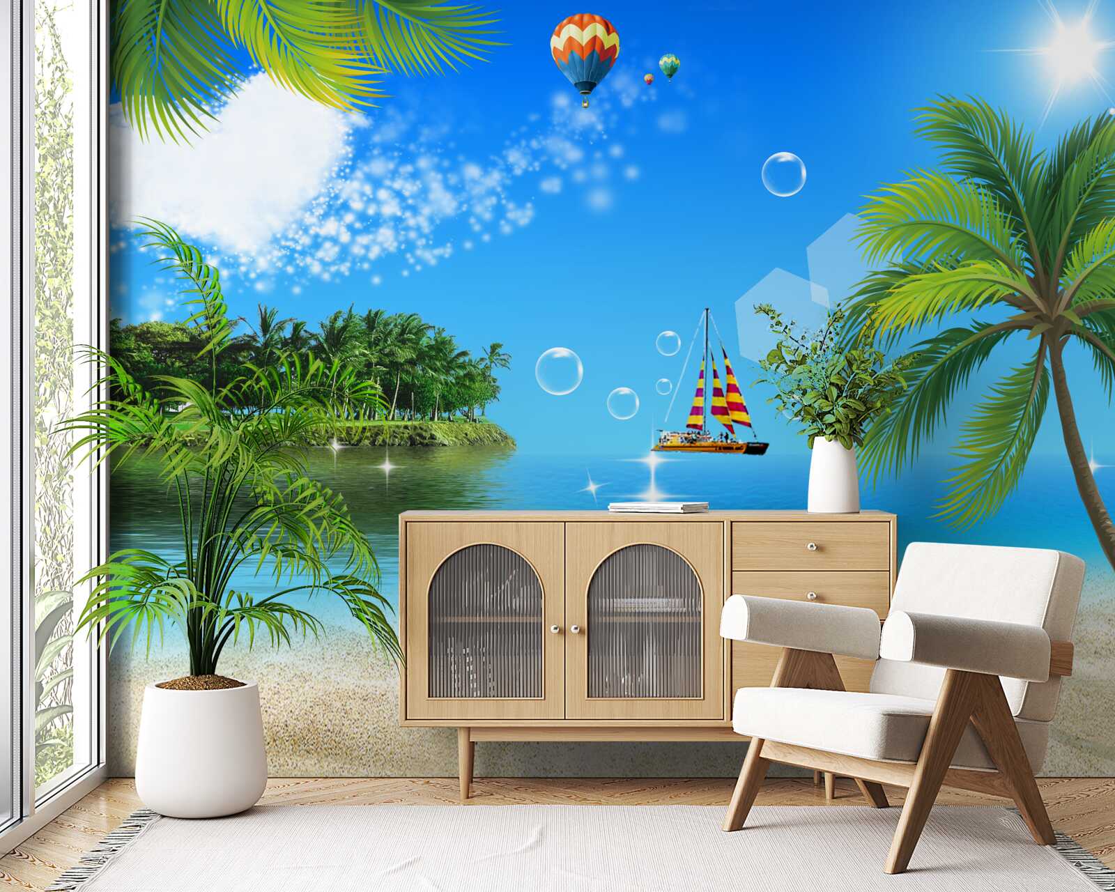 Papier peint vue sur la mer et le littoral