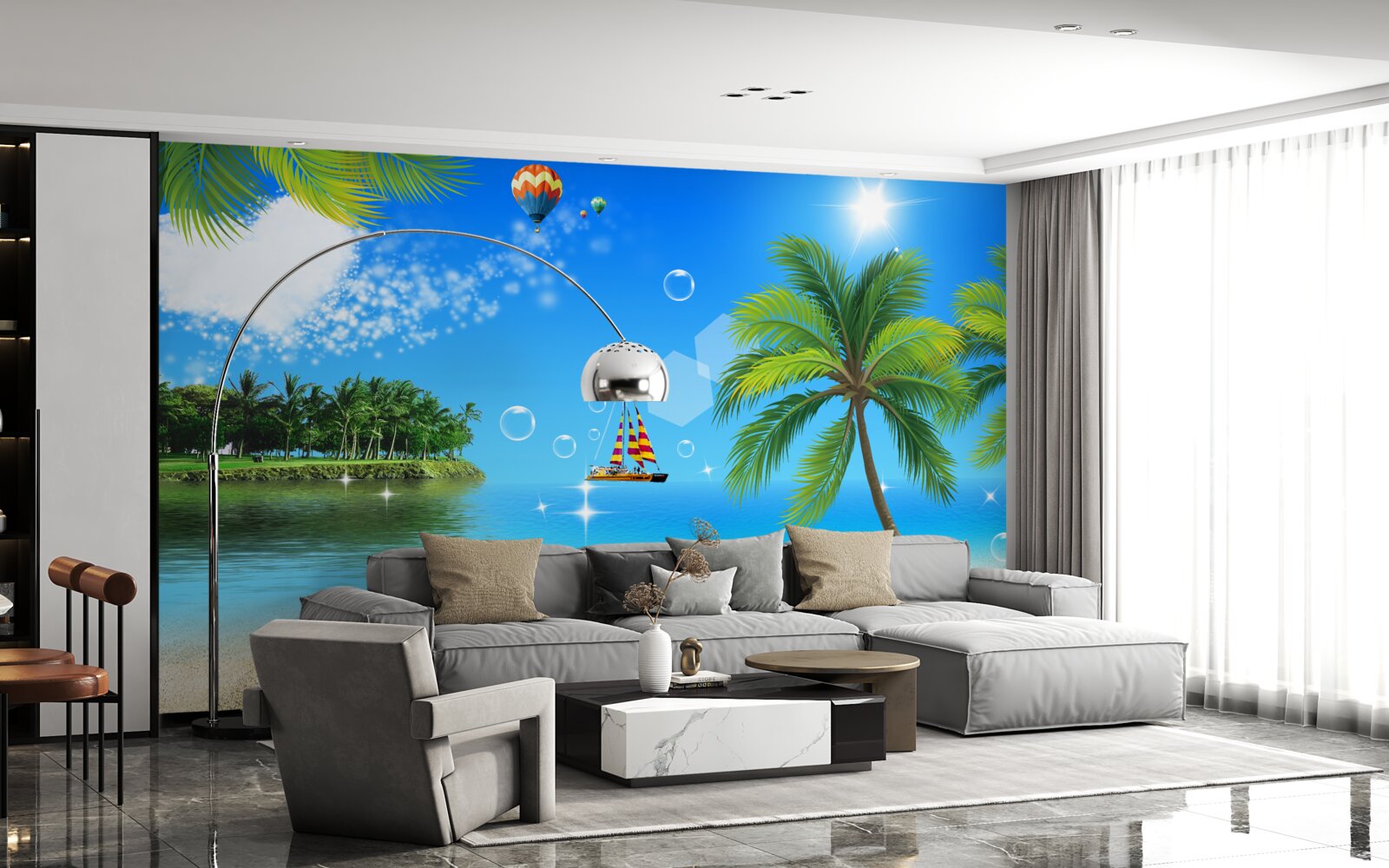 Papier peint vue sur la mer et le littoral