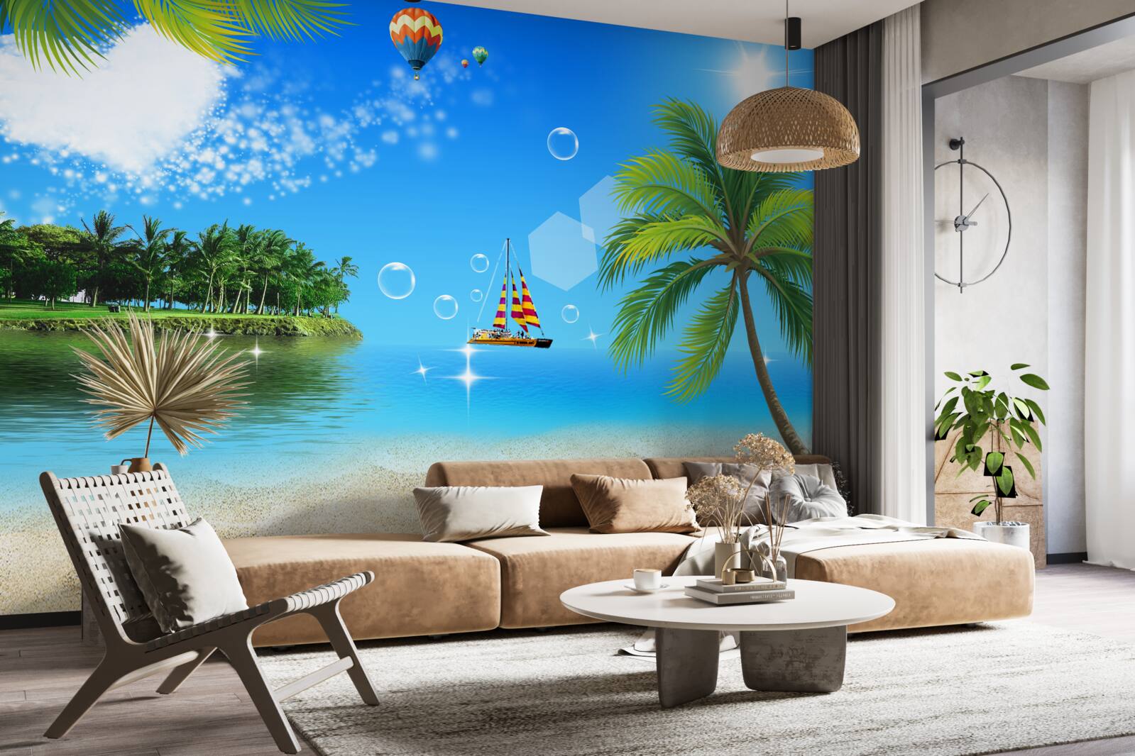 Papier peint vue sur la mer et le littoral