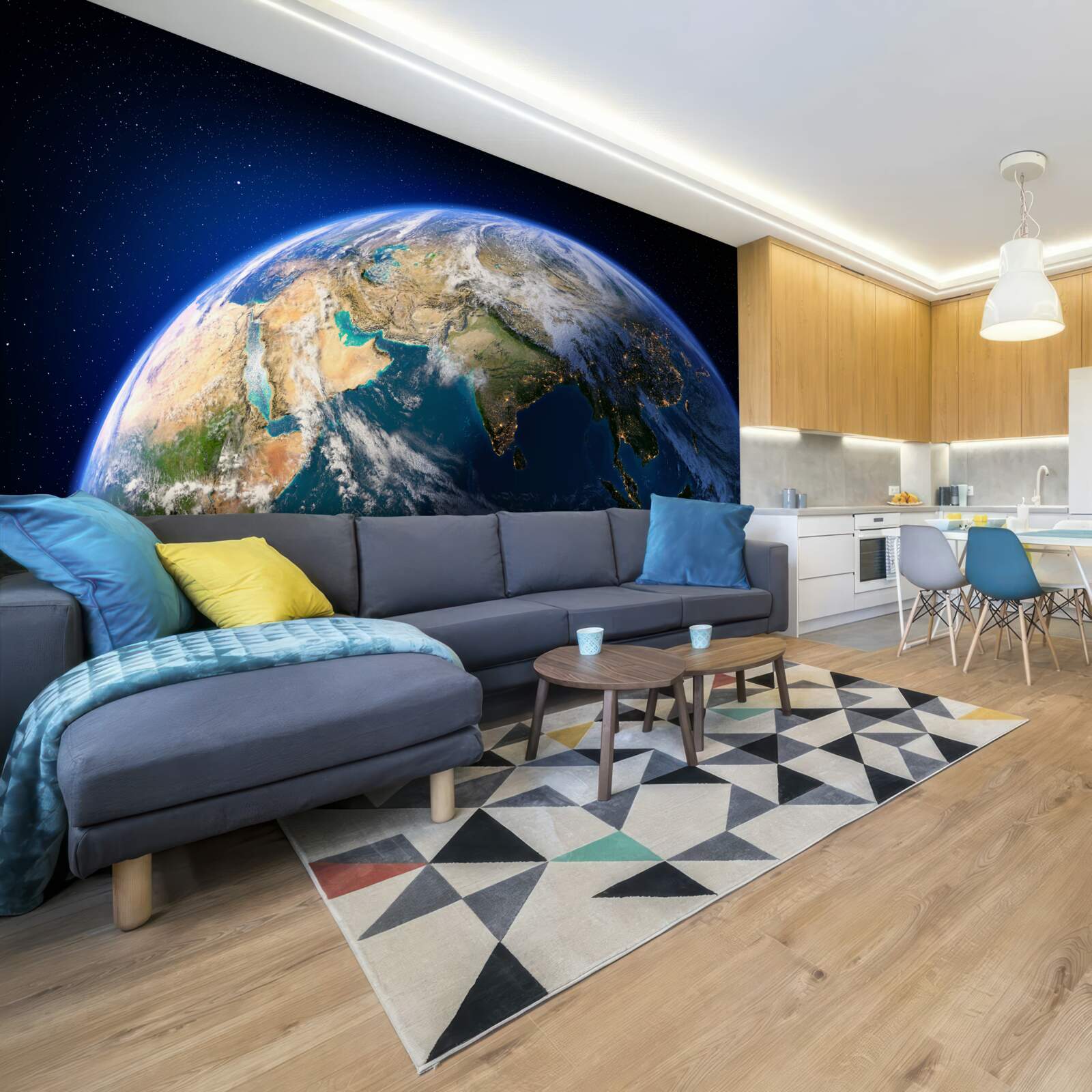 Papier peint voir la terre depuis l'espace