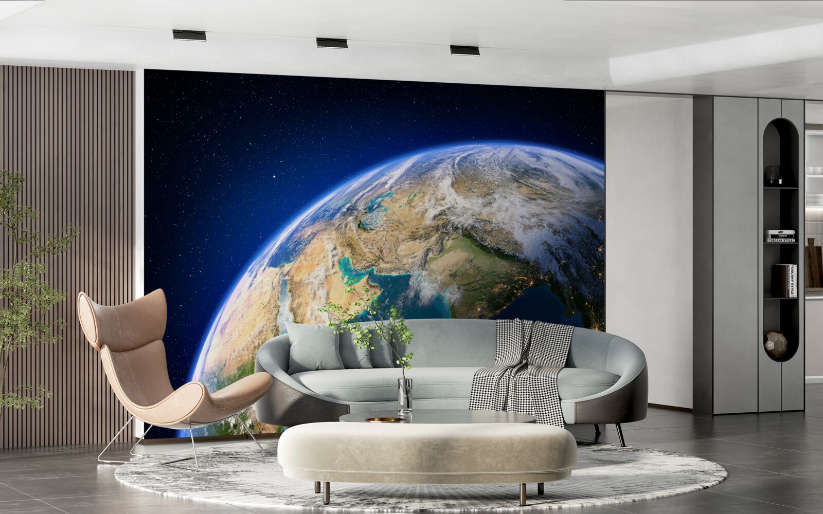 Papier peint voir la terre depuis l'espace