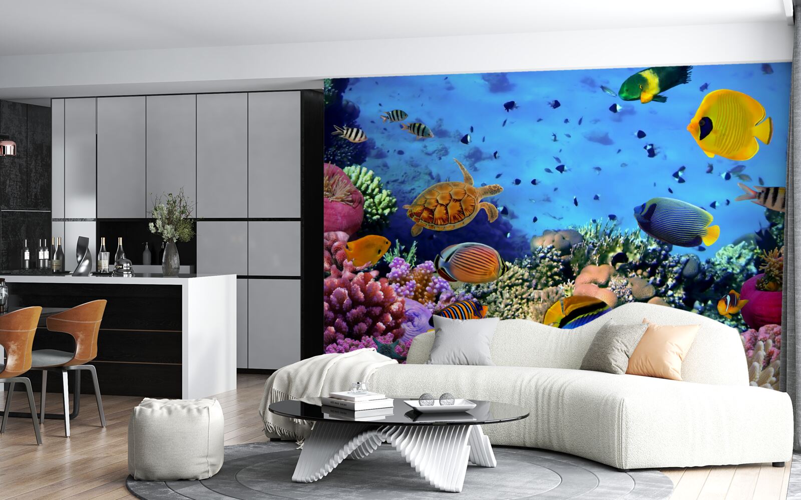 Papier peint Les grands fonds marins regorgent de vie sous-marine