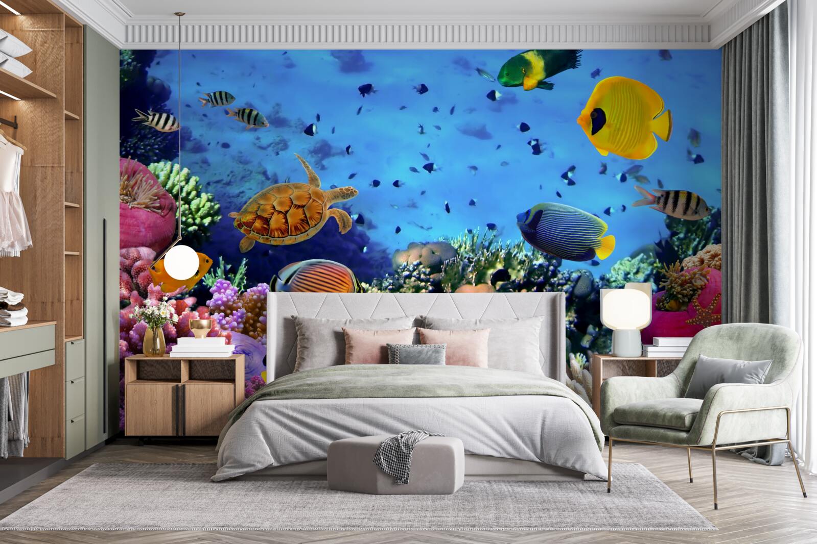 Papier peint Les grands fonds marins regorgent de vie sous-marine