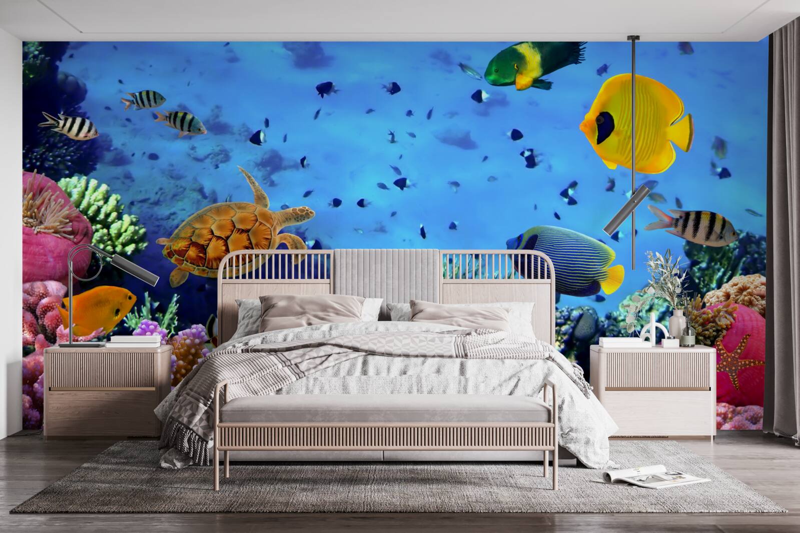 Papier peint Les grands fonds marins regorgent de vie sous-marine