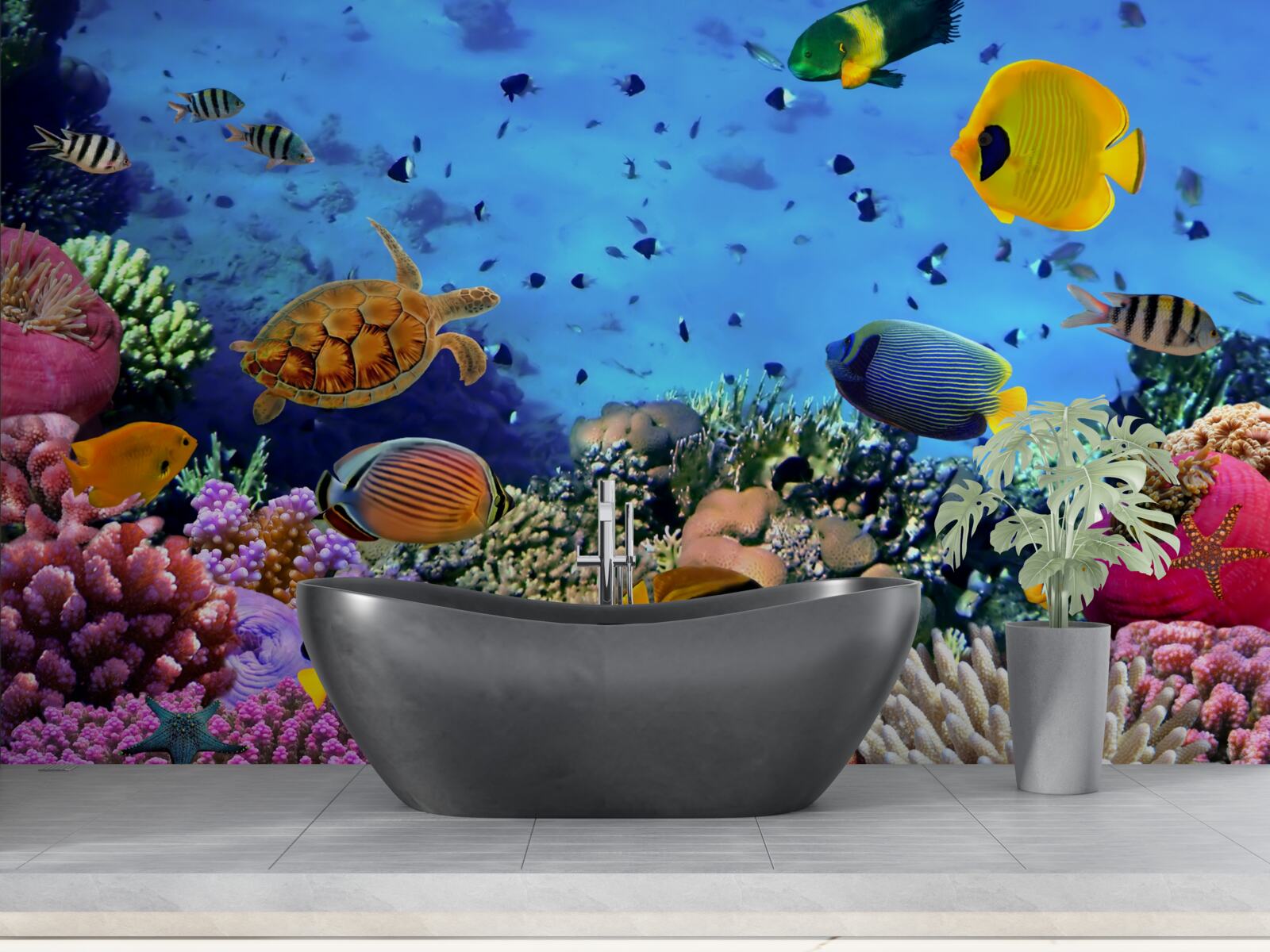 Papier peint Les grands fonds marins regorgent de vie sous-marine