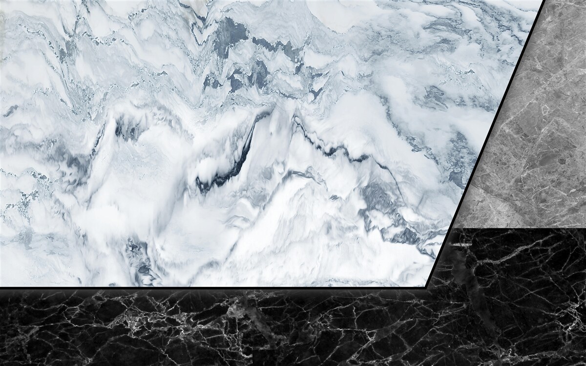 Papier peint abstraction en marbre blanc et noir