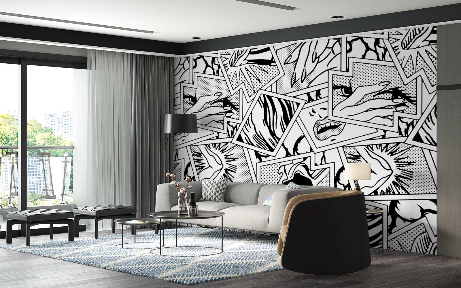 Papier peint page de bande dessinée