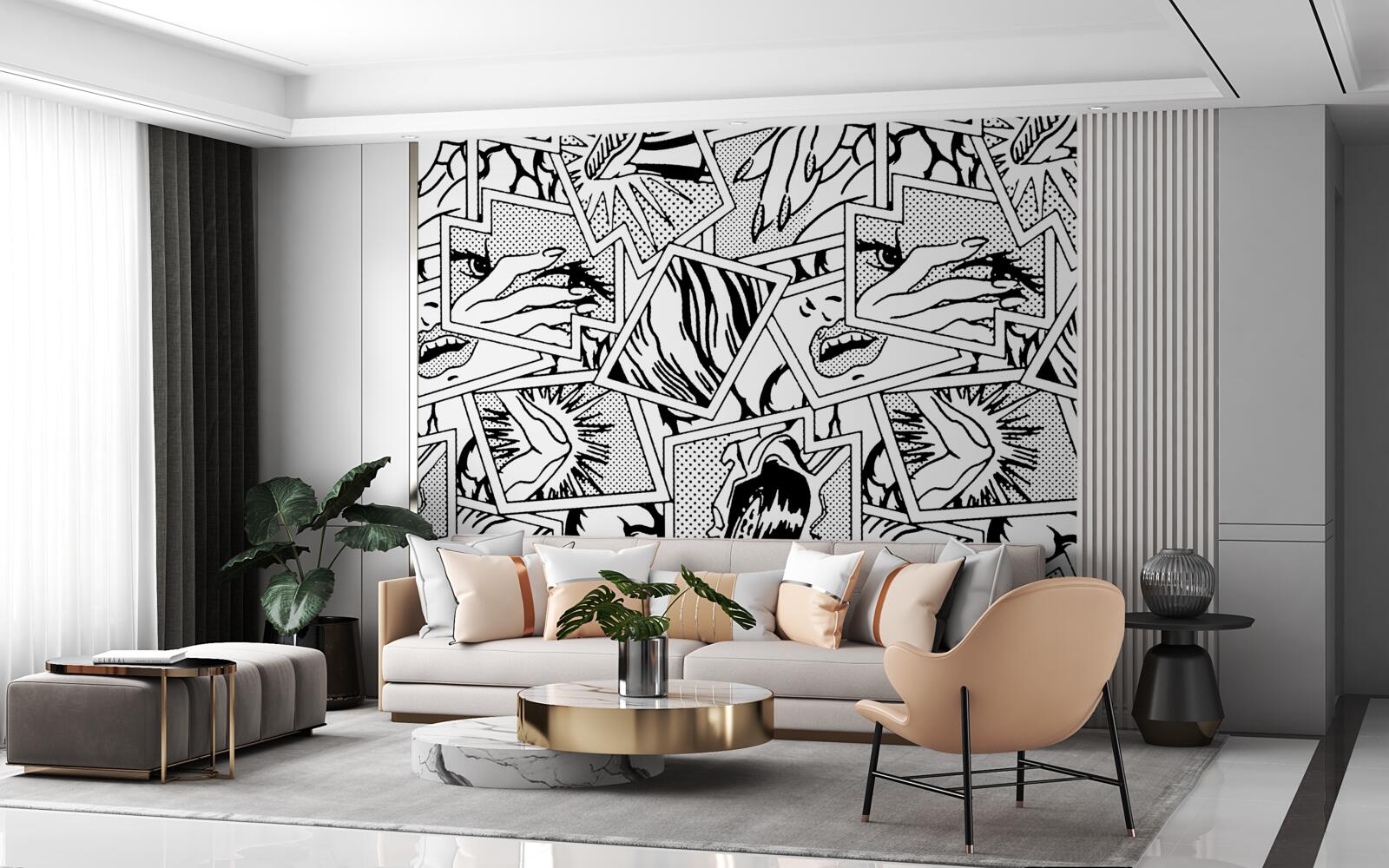 Papier peint page de bande dessinée