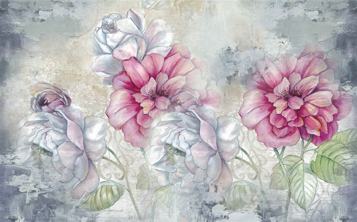 Papier peint fond floral de style vintage