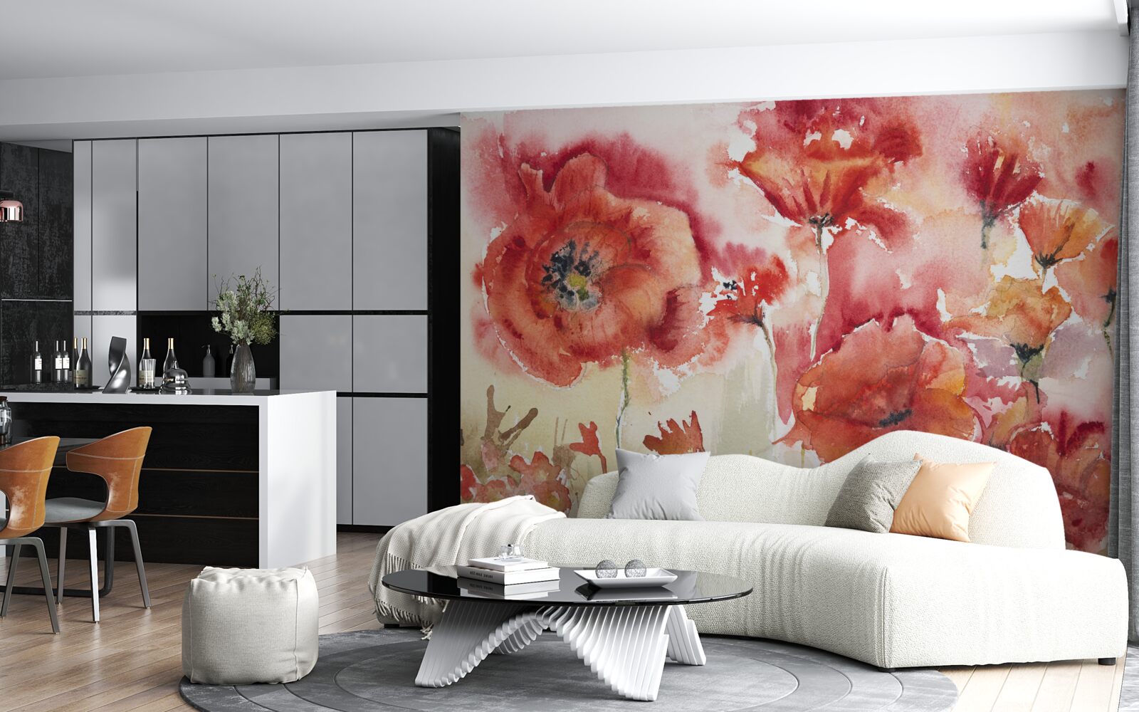 Papier peint Superbes coquelicots rouges