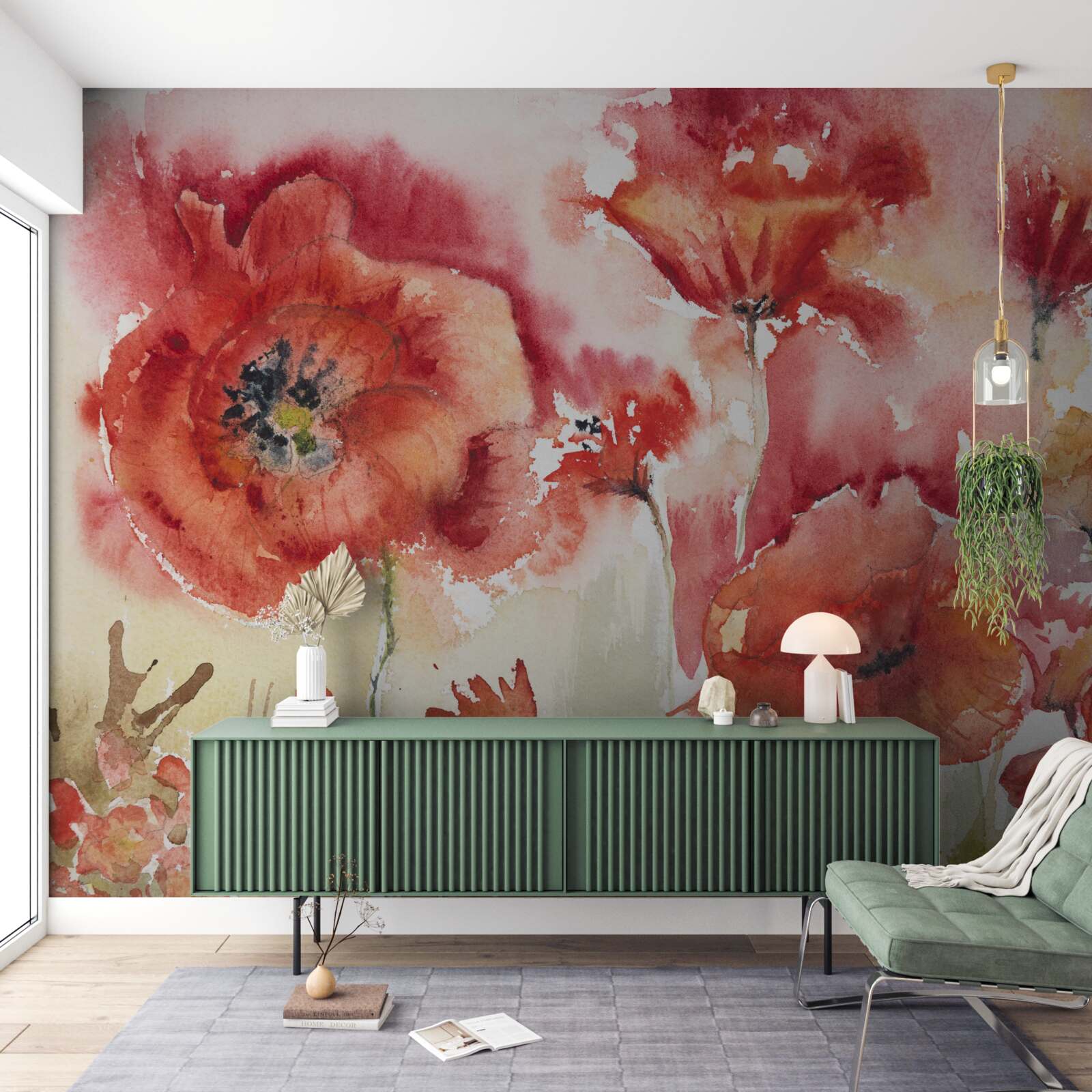 Papier peint Superbes coquelicots rouges