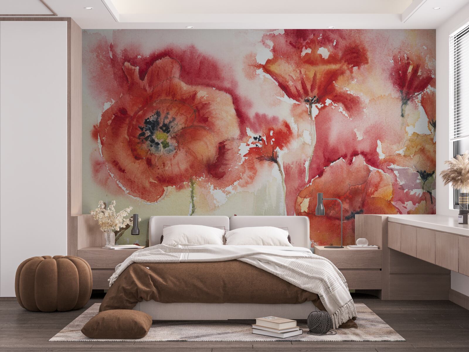 Papier peint Superbes coquelicots rouges