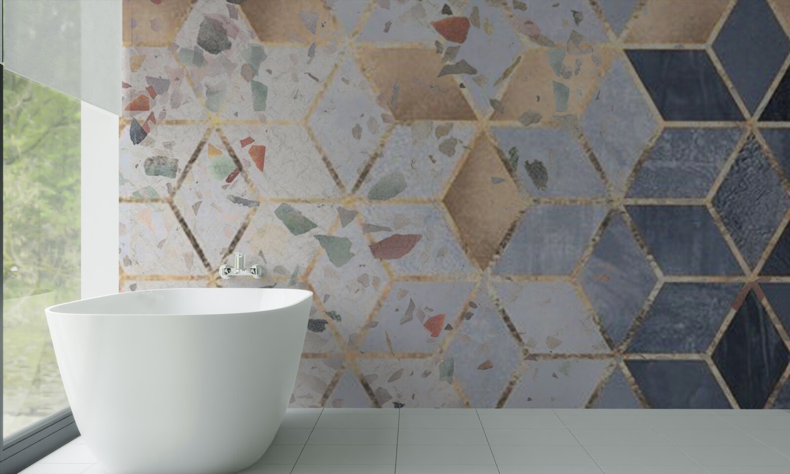 Papier peint bourgeons et chutes de volumes