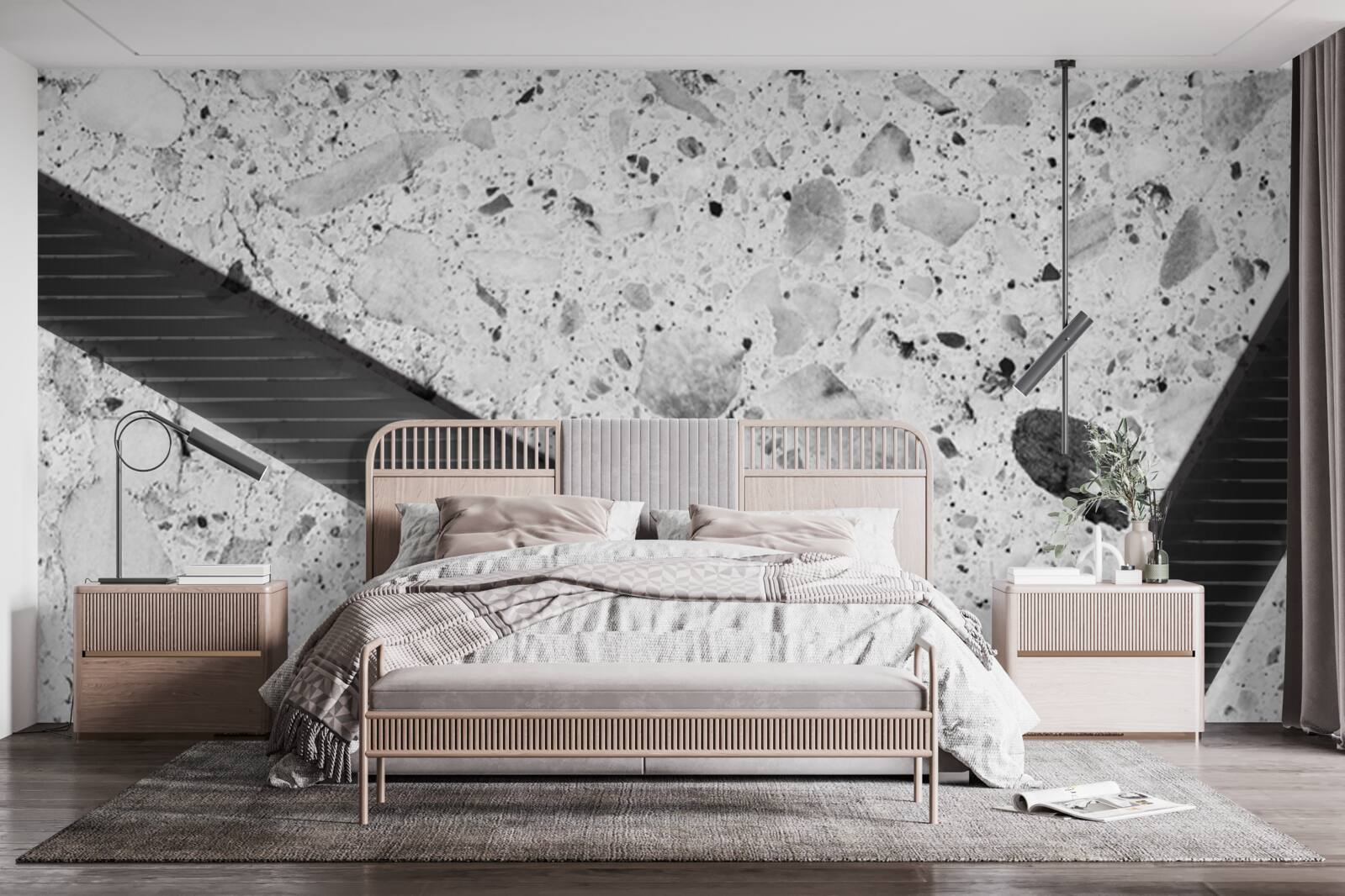 Papier peint texture de marbre avec taches noires