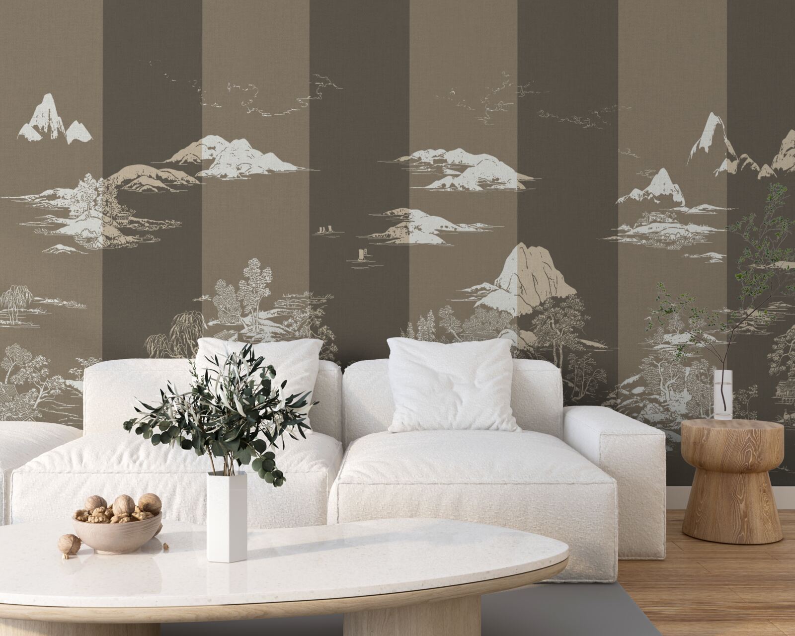 Papier peint Jardins de style japonais et paysages de montagne