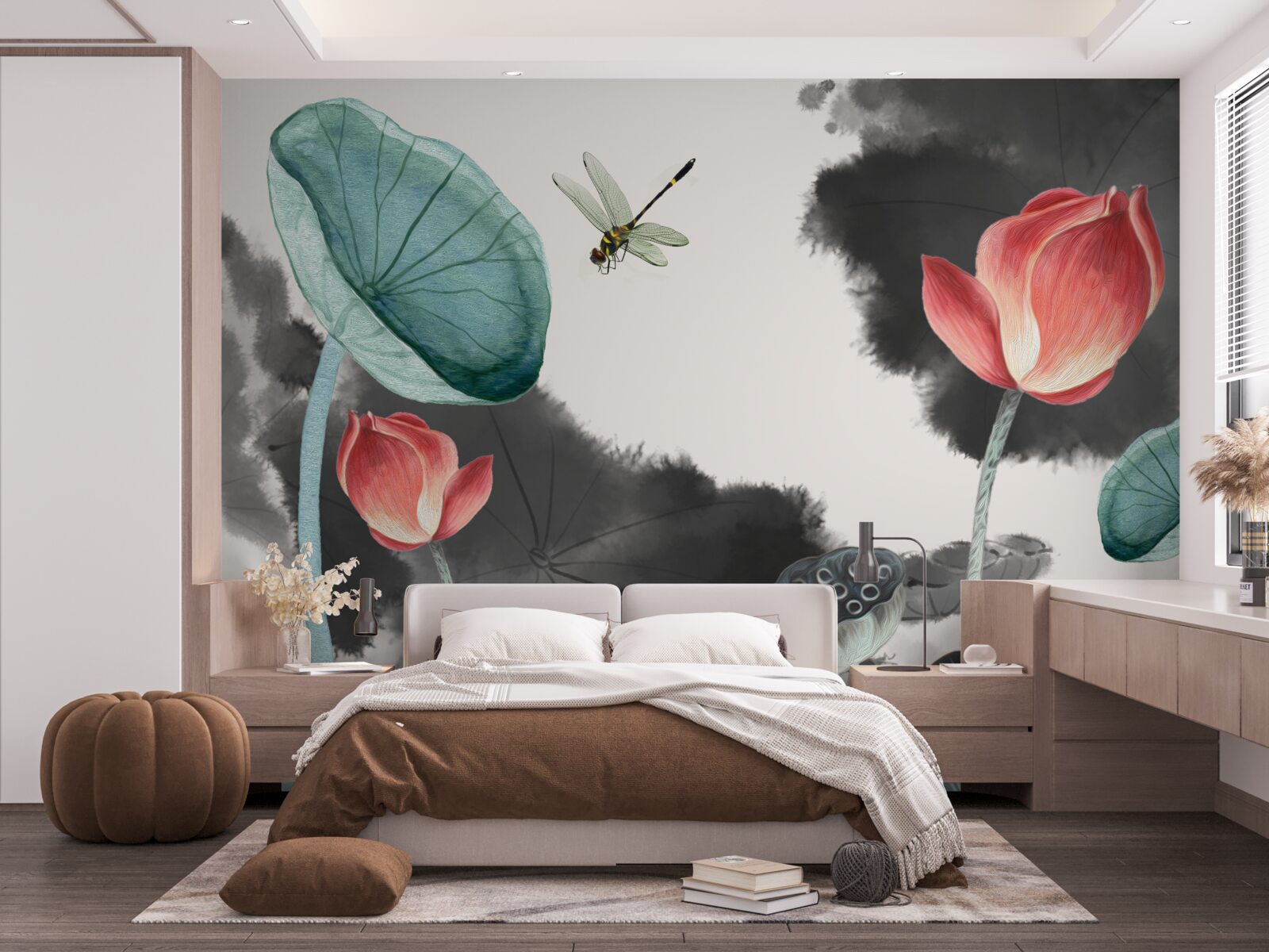 Papier peint des plantes mythiques majestueuses et un insecte volant