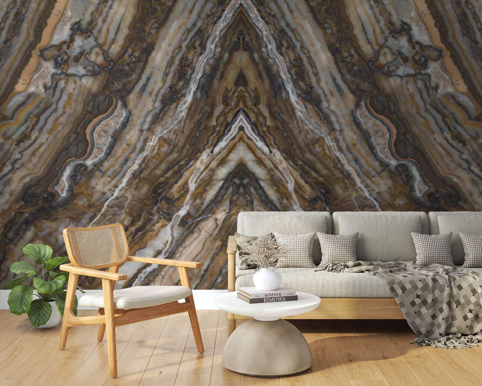 Papier peint vieil arbre sur fond de marbre