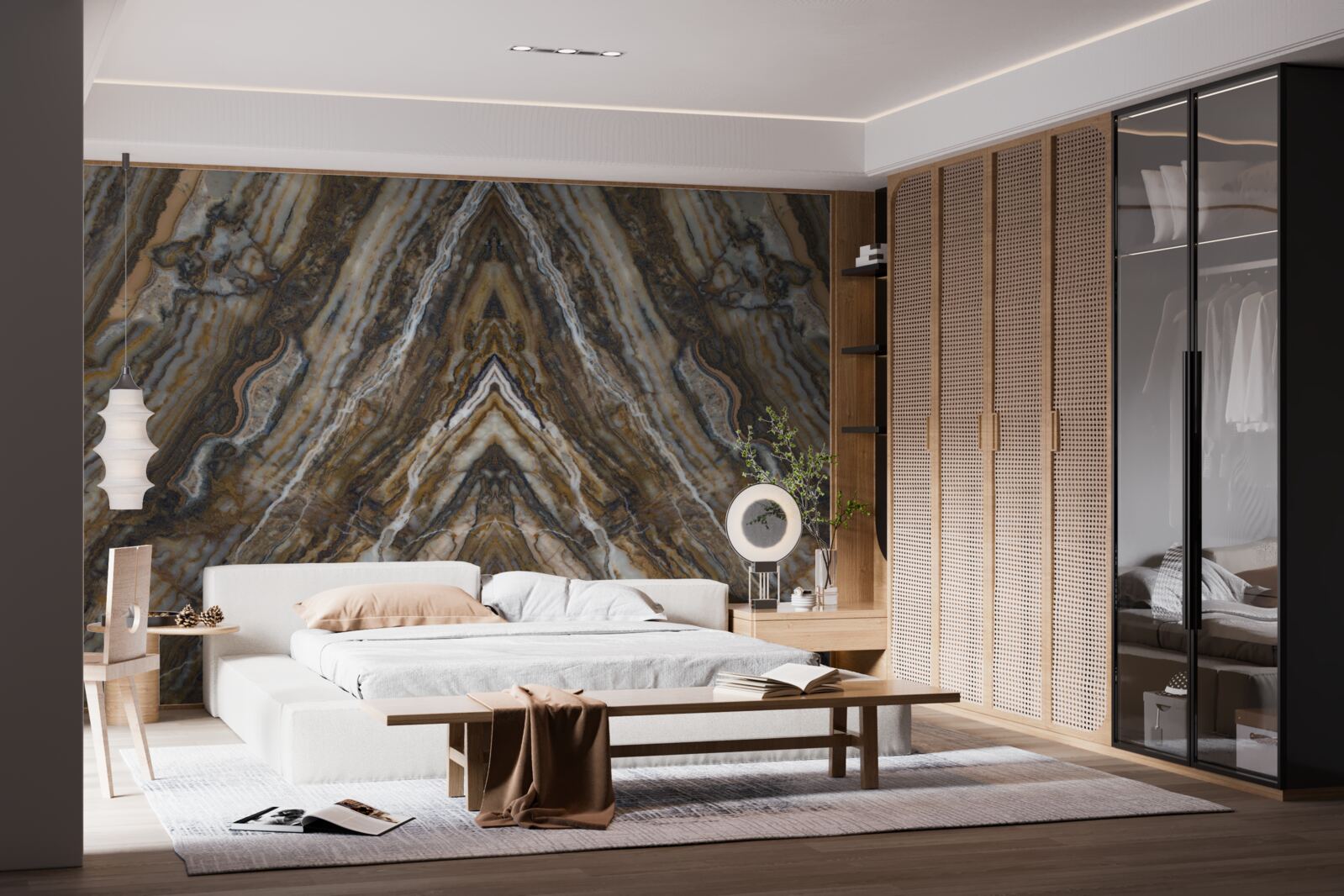 Papier peint vieil arbre sur fond de marbre