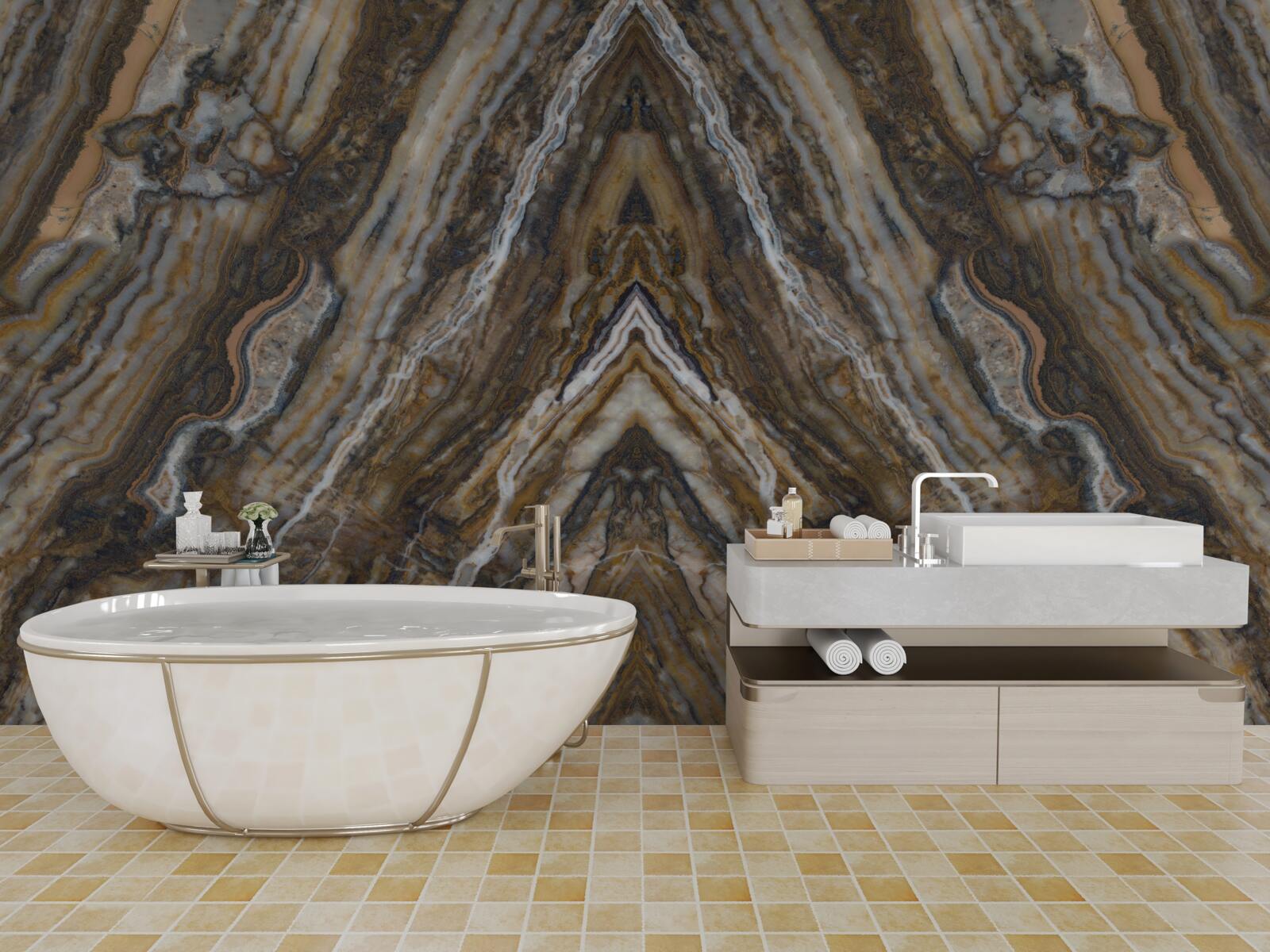 Papier peint vieil arbre sur fond de marbre