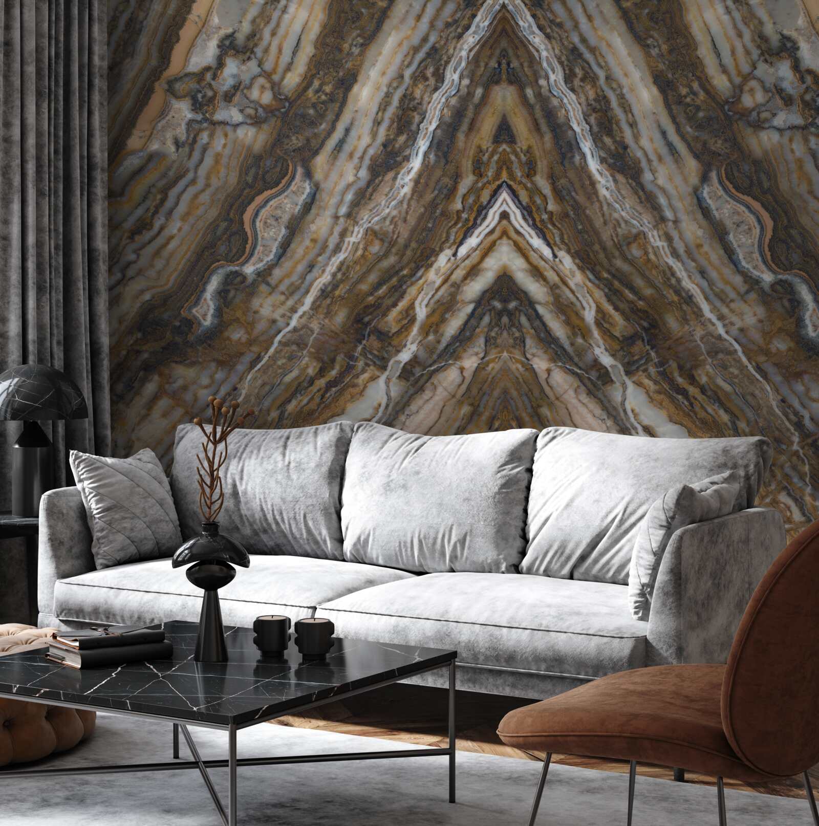 Papier peint vieil arbre sur fond de marbre