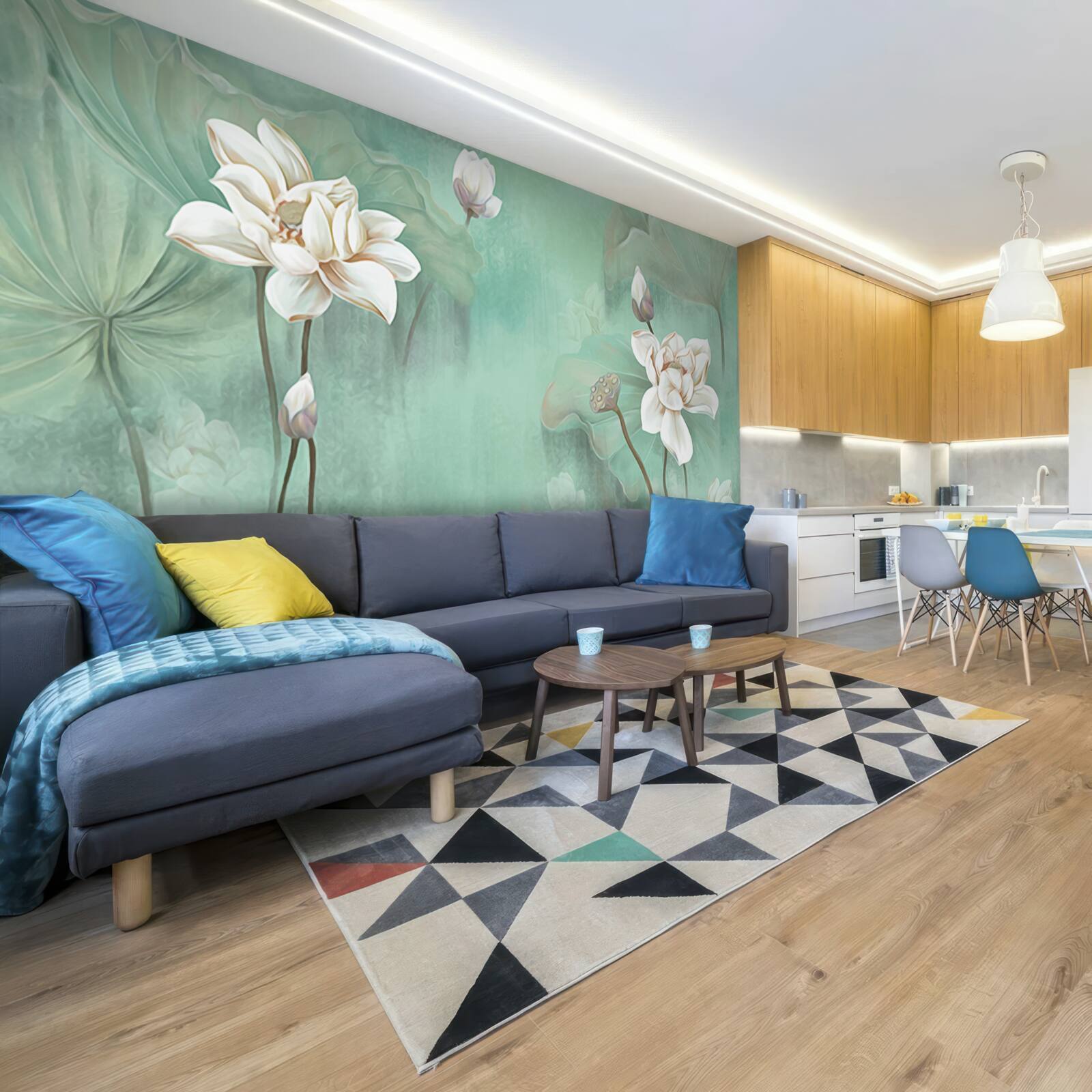 Papier peint les lotus chinois sont blancs