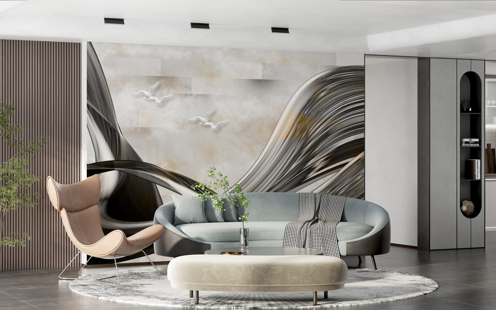 Papier peint les lignes sont douces et abstraites