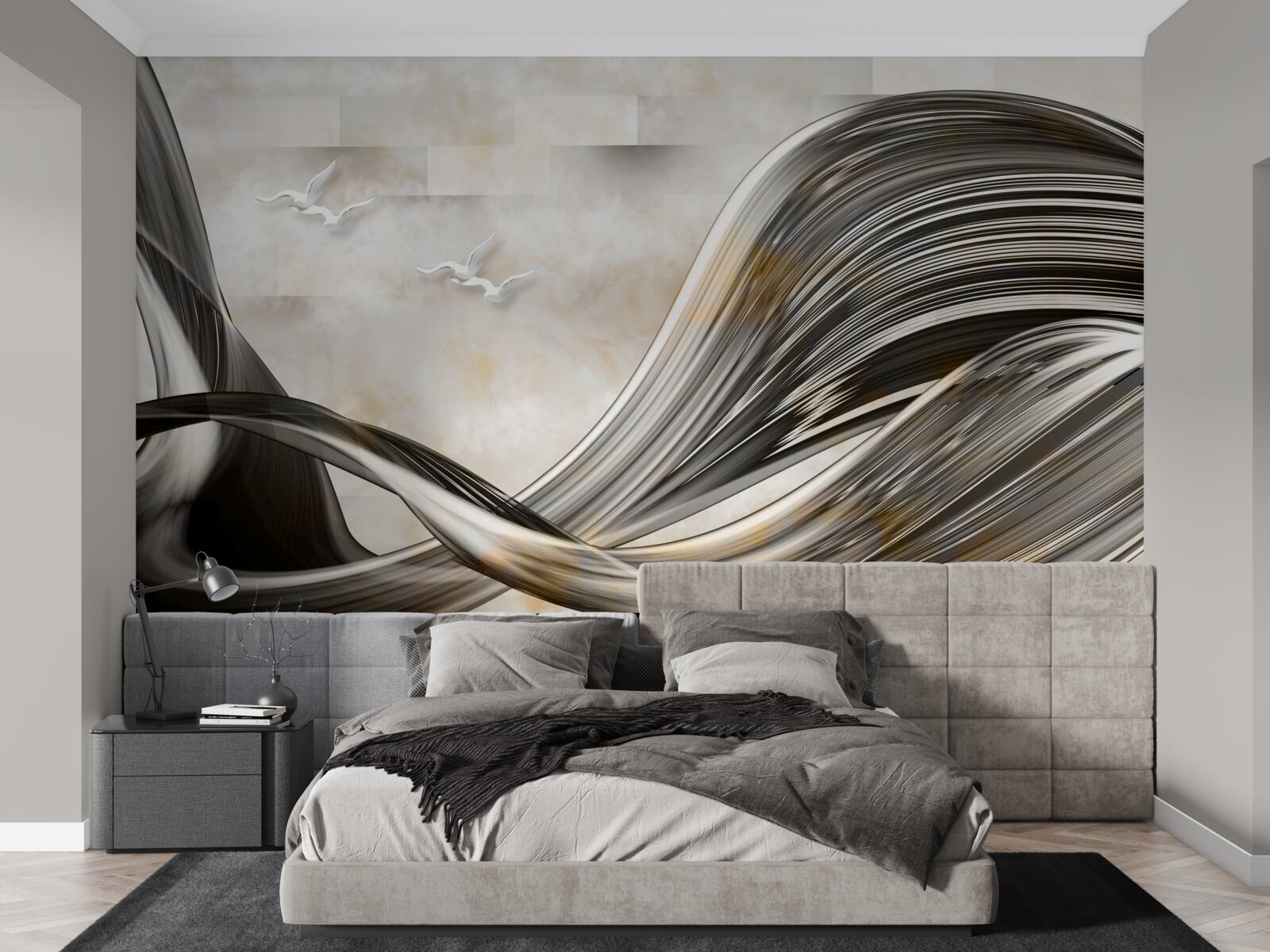 Papier peint les lignes sont douces et abstraites