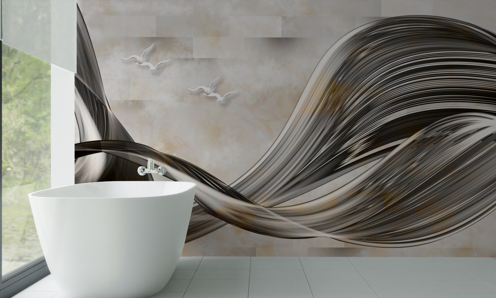 Papier peint les lignes sont douces et abstraites