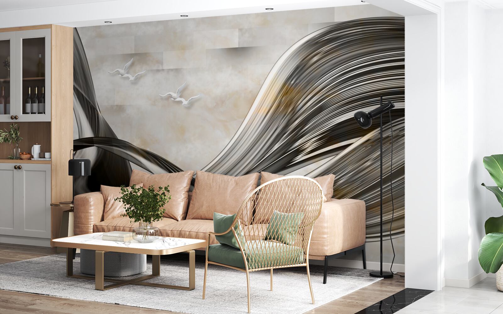 Papier peint les lignes sont douces et abstraites