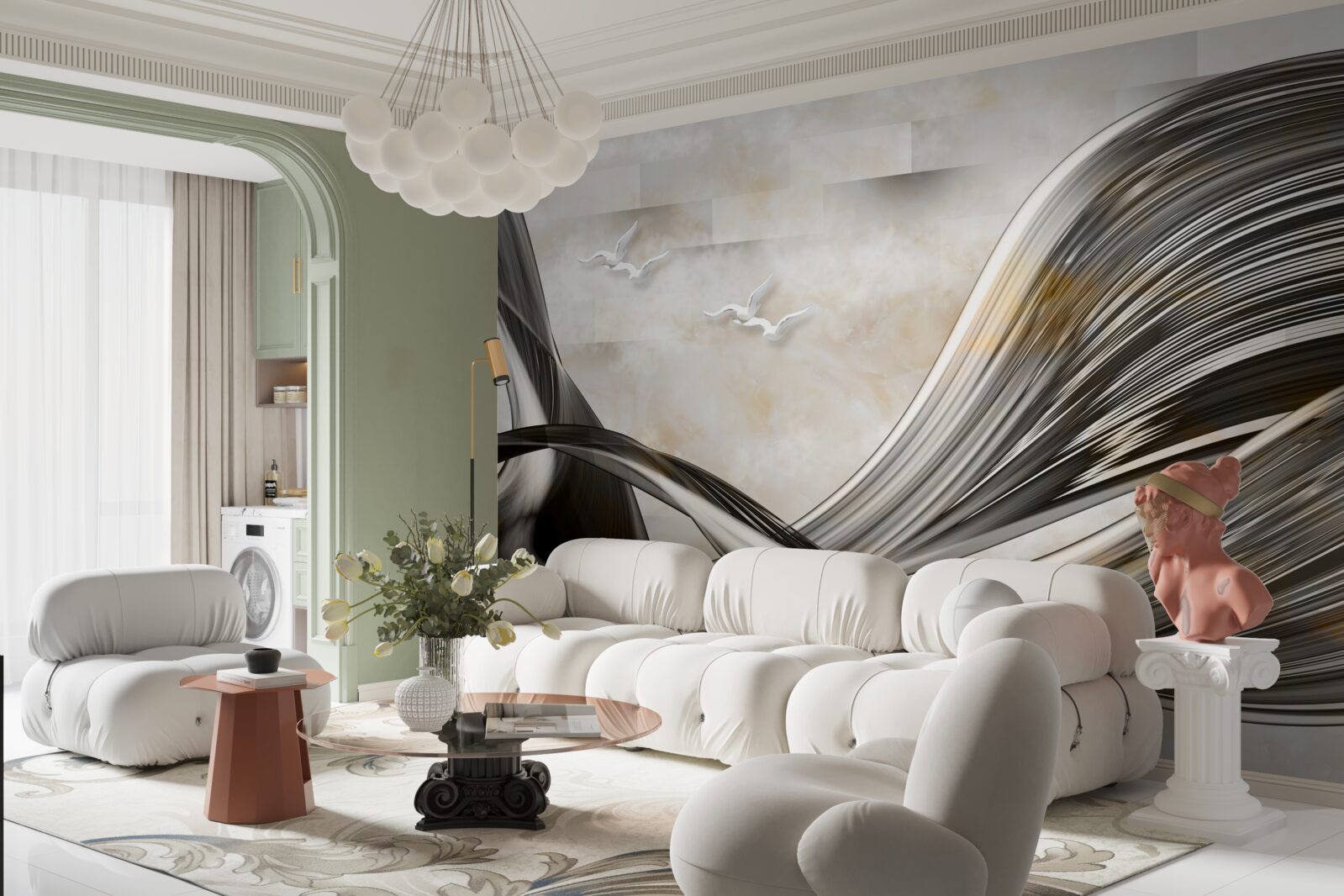 Papier peint les lignes sont douces et abstraites