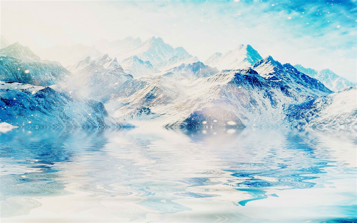 Papier peint un matin enveloppé de froid, sur un lac gelé