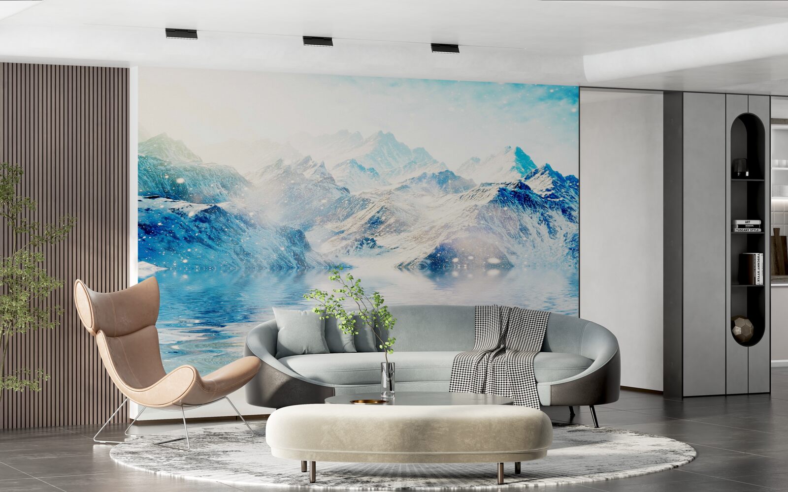 Papier peint un matin enveloppé de froid, sur un lac gelé