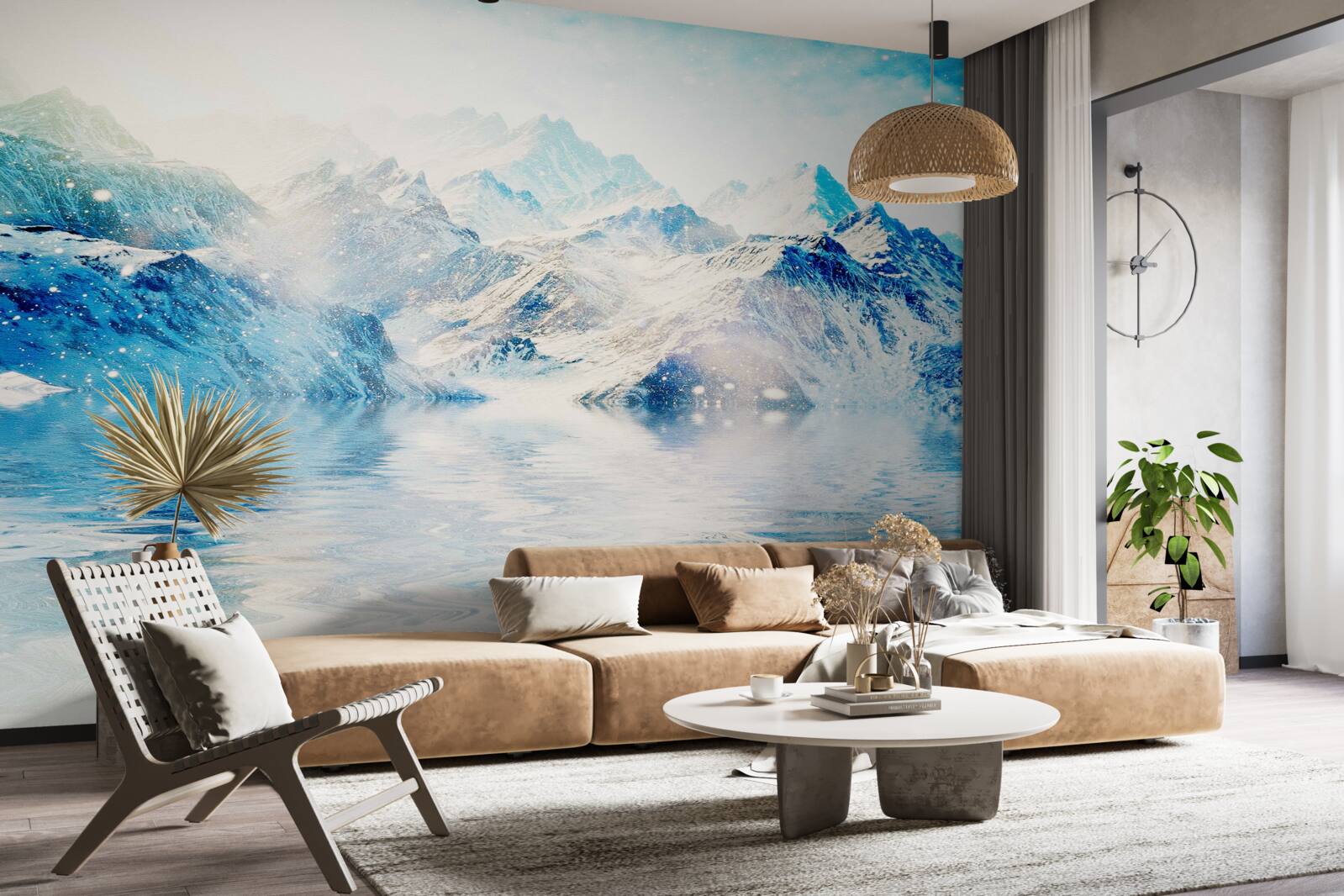 Papier peint un matin enveloppé de froid, sur un lac gelé