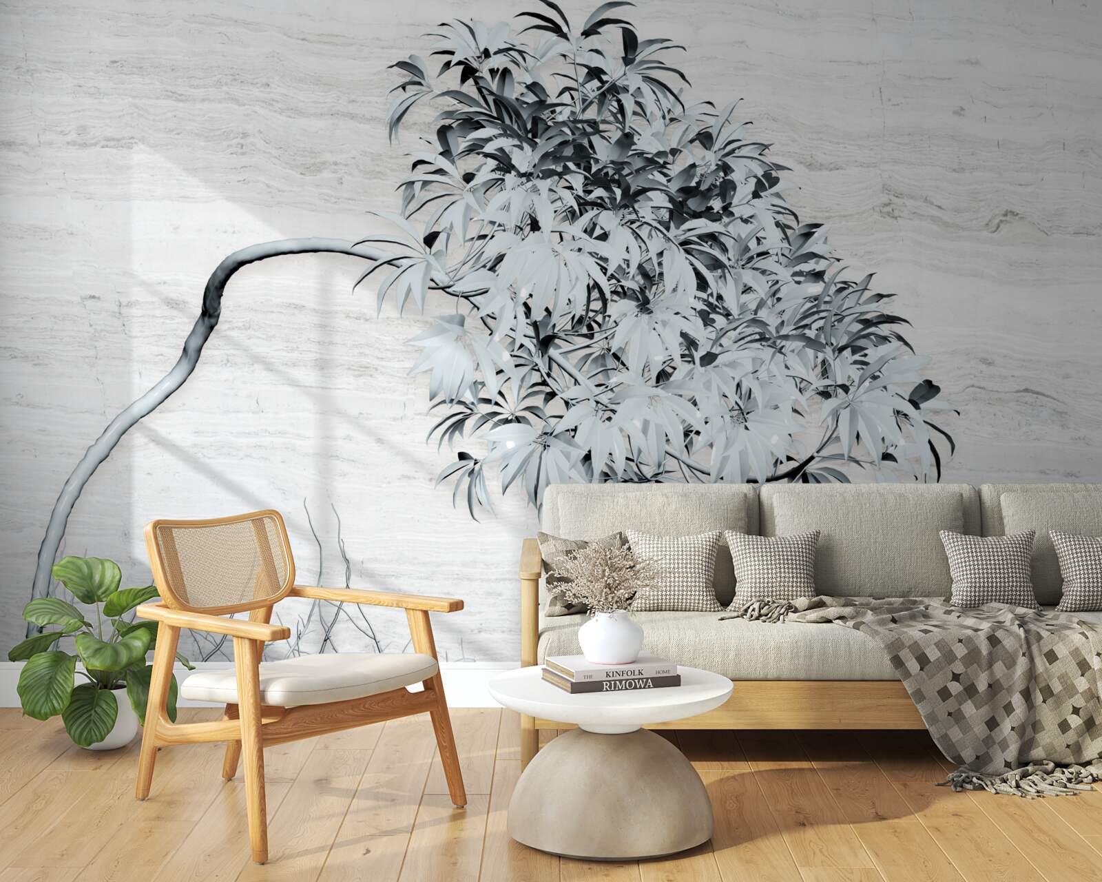 Papier peint un arbre seul dans le vent