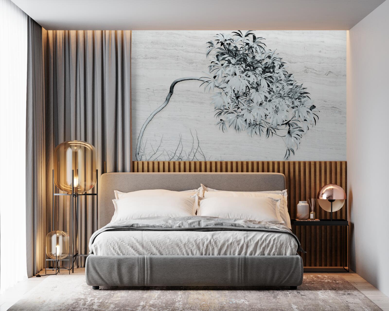 Papier peint un arbre seul dans le vent