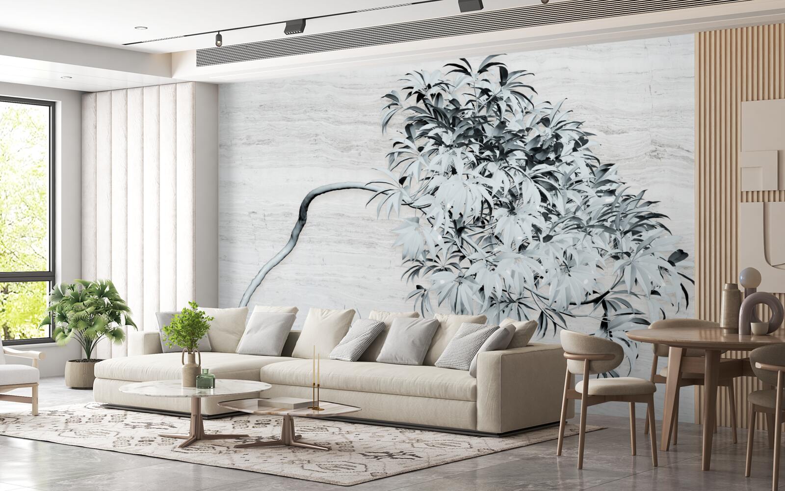 Papier peint un arbre seul dans le vent