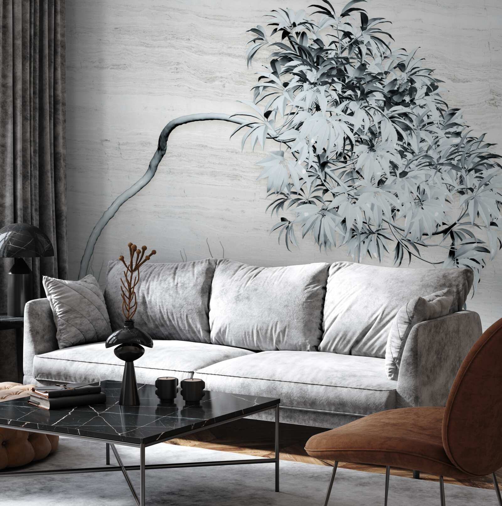 Papier peint un arbre seul dans le vent