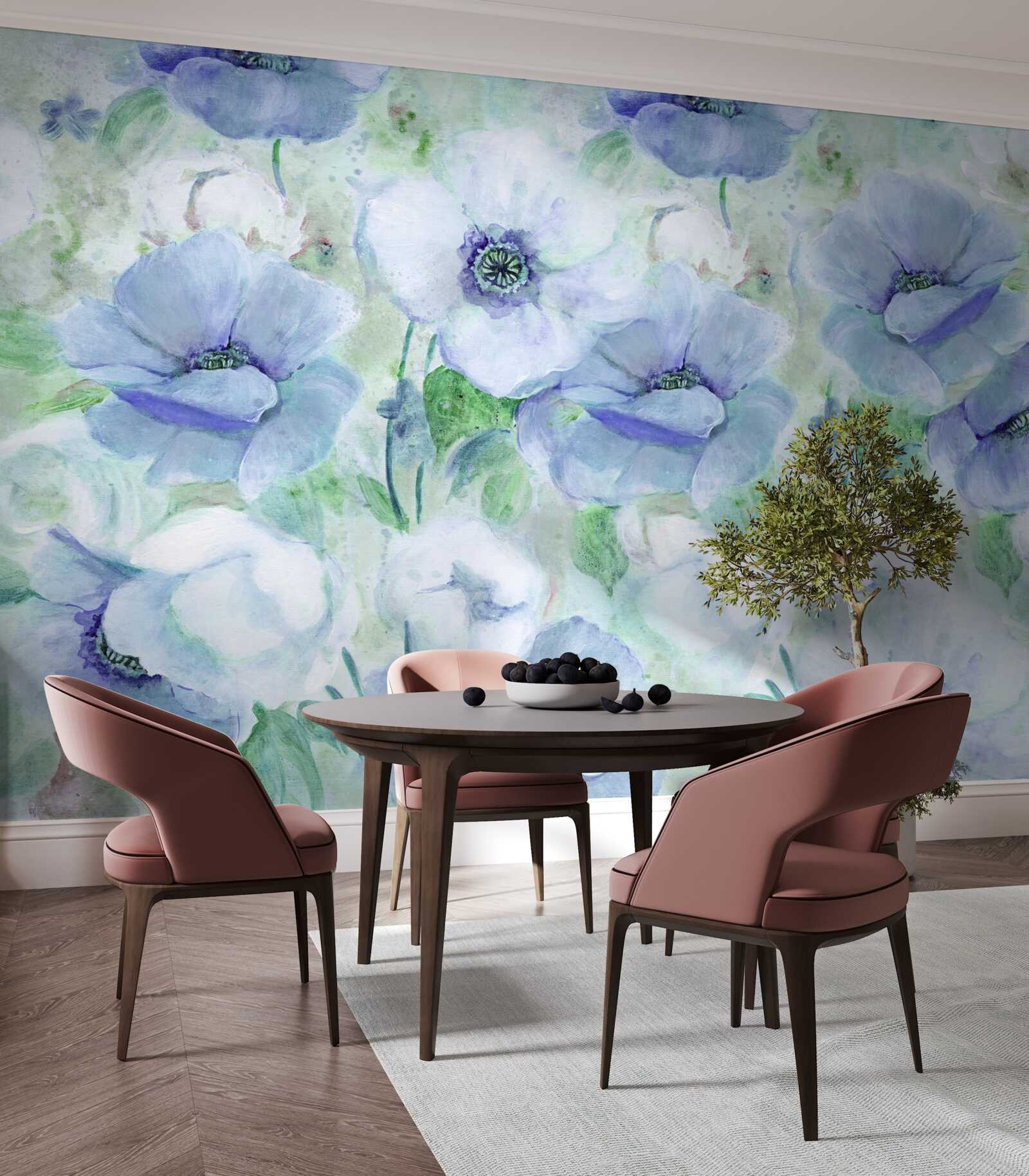 Papier peint grands coquelicots lumineux