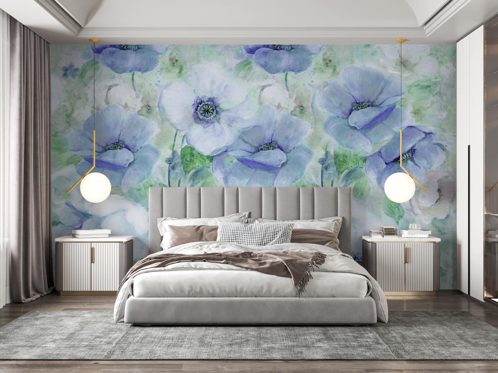 Papier peint grands coquelicots lumineux