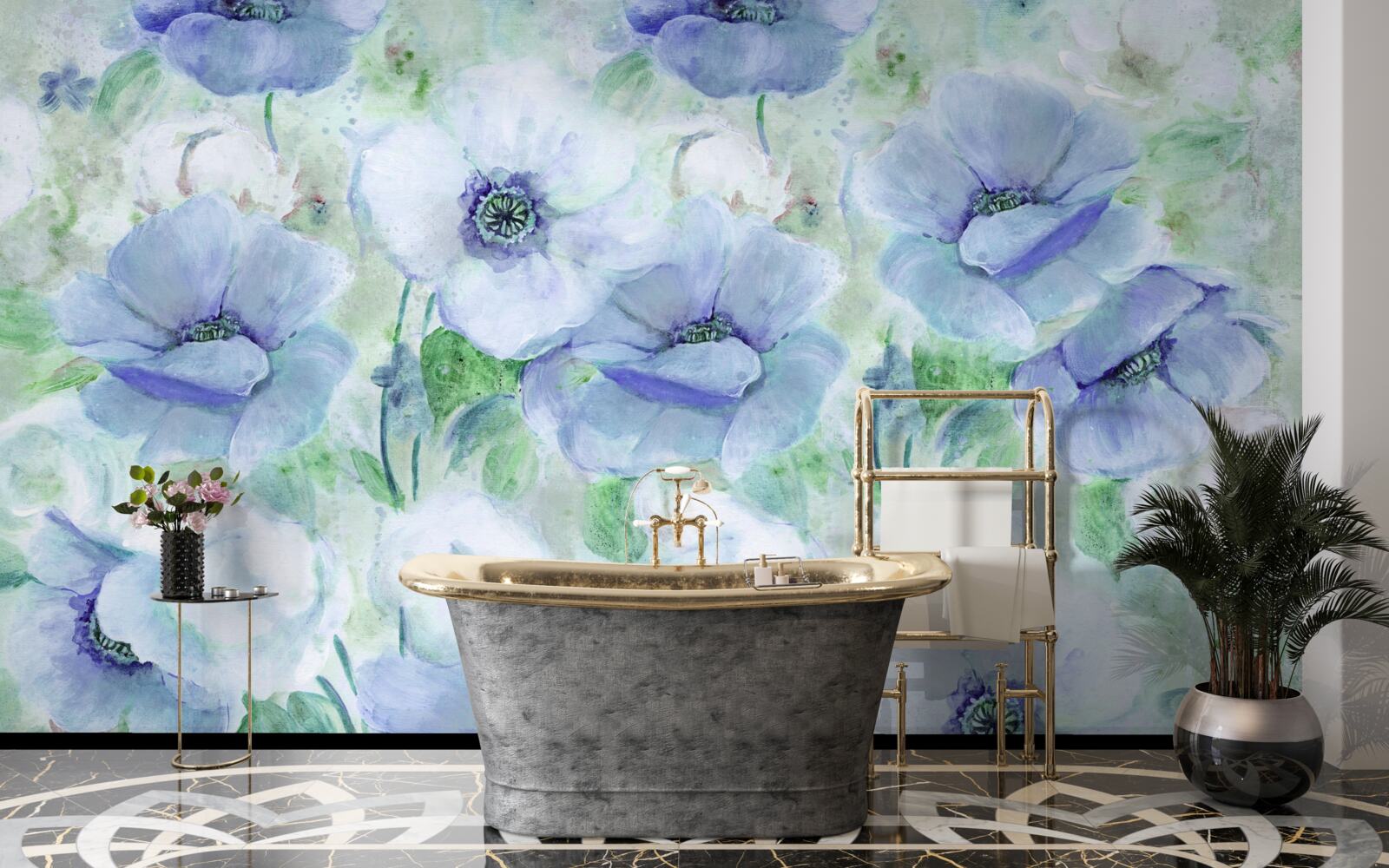 Papier peint grands coquelicots lumineux